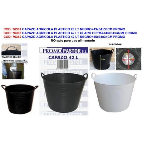 CAPAZO AGRICOLA PLASTICO 26 LT NEGRO 43X34X30CM PROMO