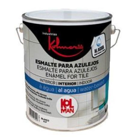 PINTURA KOLMAN ESMALTE AZULEJOS AL AGUA 750 ML BLANCO BRILLO