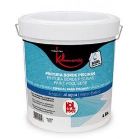 PINTURA KOLMAN BORDE PISCINA ANTIDESLIZANT AGUA 4L. BLANCO MATE