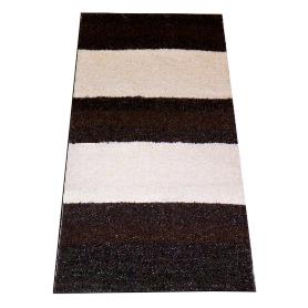 ALFOMBRA ARTESANA PELO NORMAL 70% ALGODON   60X120 CRUDO CHOCOLA (CAJA 2 UNIDADES)