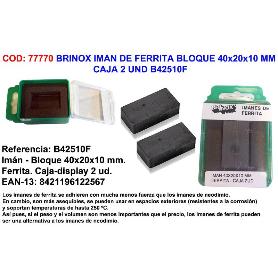 BRINOX IMAN FERRITA BLOQUE 40X20X10 MM  B42510F