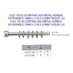 CORTINA JGO.METAL NORDIA EXTENSIBLE 19MMX1,25 A 2,50MT NIQUEL 63