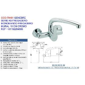 GENEBRE GRIFO K8 MONOMAND FREGADERO MURAL 15 CM CR 61192284566