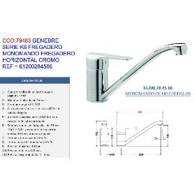 GENEBRE GRIFO K8 MONOMAND FREGADERO HORIZONTAL CR 61200284566