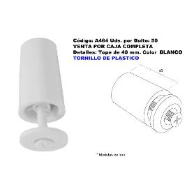 Tope Persiana Con Tornillo 60 mm. Blanco