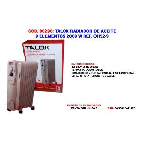 TALOX RADIADOR DE ACEITE 9 ELEMENTOS 2000 W 63 CM OH52-9