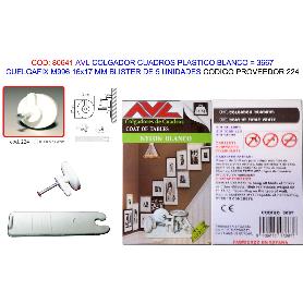 AVL COLGADOR CUELGAFIX BLANCO M996 16X17MM BL 5 UND 3667 (224)