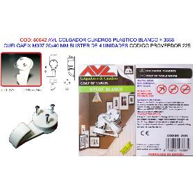 AVL COLGADOR CUELGAFIX BLANCO M997 20X40MM BL 4 UND 3668 (225)