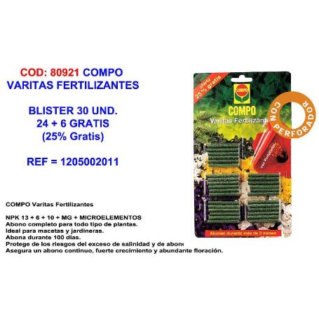 COMPO VARITA FERTILIZANTE BLISTER 24+6 GRATIS 1205002011