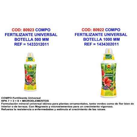 COMPO FERTILIZANTE UNIVERSAL   500 ML 1-2 1433312011