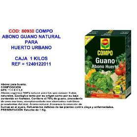 COMPO ABONO GUANO NATURAL PARA HUERTO URBANO 1 K 1240122011