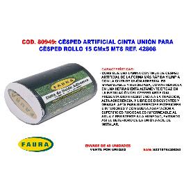 CESPED ARTIFICIAL CINTA UNION ADHESIV 1 CARA ROLLO 15CMX5M 42808