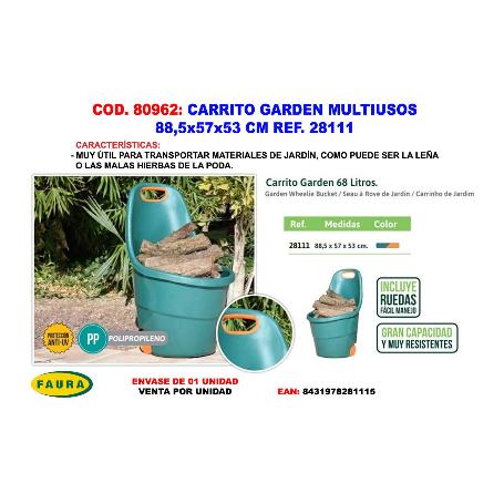 CARRITO GARDEN MULTIUSOS (88.5 X 57 X 53 ) 28111