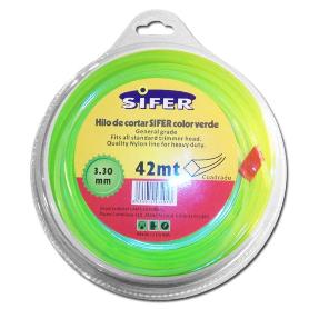 SIFER HILO DESBROZADORA VERDE CUADRADO 3.30 MMX 42 MT 48222072