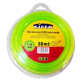 SIFER HILO DESBROZADORA VERDE CUADRADO 3.50 MMX 38 MT 48222073