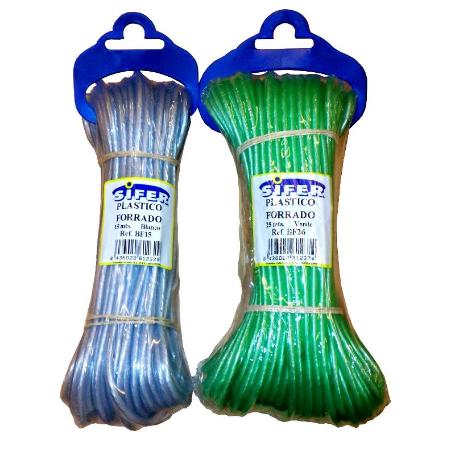 SIFER CUERDA PLASTICO FORRADO 4 MM X   10 METROS VERDE BF11