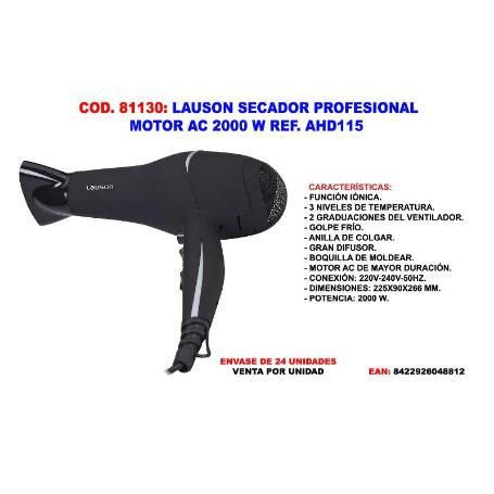 LAUSON SECADOR PROFESIONAL MOTOR AC 2000 W AHD115