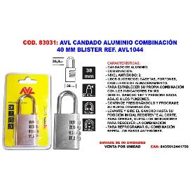 AVL CANDADO COMBINACION 40 MM BLISTER AVL1044