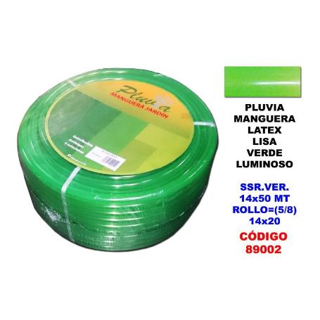 PLUVIA MANGUERA VERDE LATEX LISA SSR.VER.14X50 ROLLO (5-8)-14X20