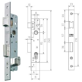 MCM CERRADURA EMBUTIR METALICA 1550-21 18 INOX CILIND.OVAL 26X26