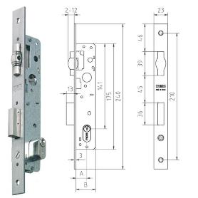 MCM CERRADURA EMBUTIR METALICA 1551-21 18 INOX CILIND.OVAL 26X26