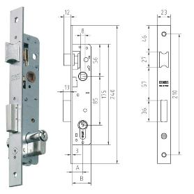 MCM CERRADURA EMBUTIR METALICA 1650-21 18 INOX CILIND.EURP.30X30