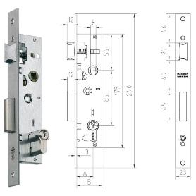 MCM CERRADURA EMBUTIR METALICA 2650-2513-A4111 25 INOX CIL.30X30