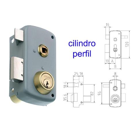 MCM CERRADURA SOBREPONER 2556BP-  60-DCHA PINTADA CILINDRO PERFI