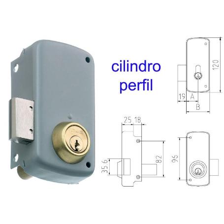 MCM CERRADURA SOBREPONER 2556CP-  60-DCHA PINTADA CILINDRO PERFI