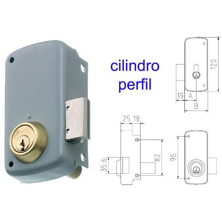 MCM CERRADURA SOBREPONER 2556CP-  60-IZQDA PINTADA CILINDRO PERF