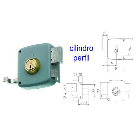 MCM CERRADURA SOBREPONER 2525P-100-IZQDA PINTADA CILINDRO PERFIL