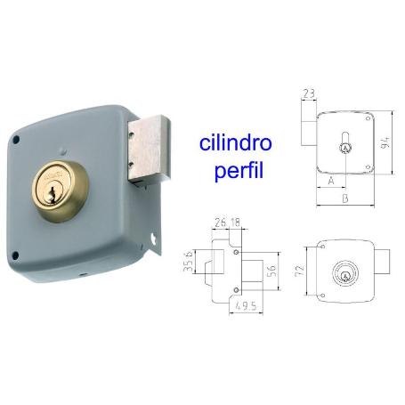 MCM CERRADURA SOBREPONER 2524P-  80-IZQDA PINTADA CILINDRO PERFI