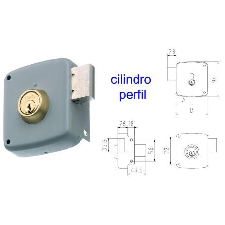 MCM CERRADURA SOBREPONER 2524P-100-IZQDA PINTADA CILINDRO PERFIL