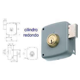 MCM CERRADURA SOBREPONER 2524PR-  80-IZQDA PINTADA CILINDRO REDO