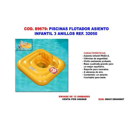 PISCINAS FLOTADOR ASIENTO INFANTIL 3 ANILLOS REF. 32050