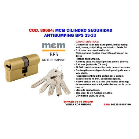 MCM CILINDRO SEGURIDAD ANTIBUMPING BPS 33-33