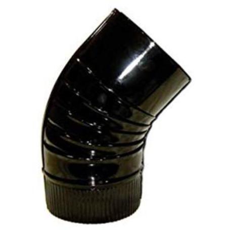 ESTUFA CODO VITRIFICADO NEGRO 850º RIZADO 45º DE 200 CV20045(05)