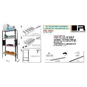 KIT ESTANTERIA RANURADA 4 ESTANTES 1600 X 800 X 300 RUKV1603