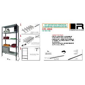 KIT ESTANTERIA RANURADA 5 ESTANTES 1800 X 900 X 300 RUKV1803