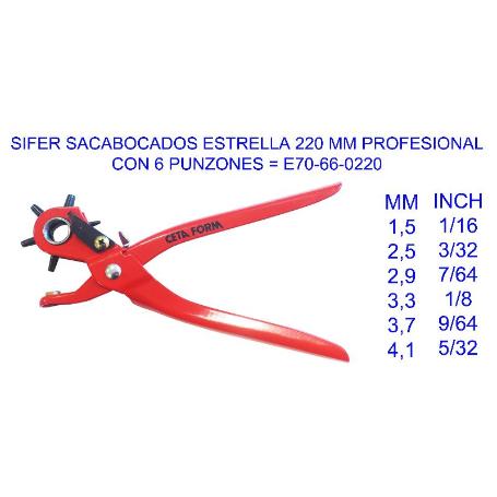 SIFER SACABOCADOS ESTRELLA 220 MM PROFESIONAL E70-66-0220