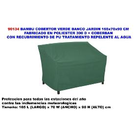 BAMBU COBERTOR VERDE BANCO JARDIN 165X70X90 CM POLIESTER RECU.PU