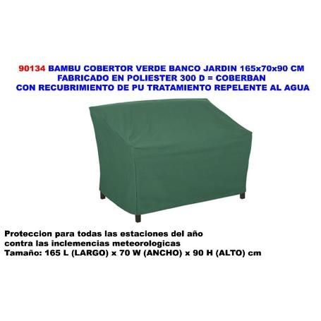 BAMBU COBERTOR VERDE BANCO JARDIN 165X70X90 CM POLIESTER RECU.PU