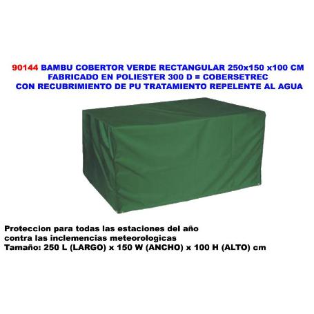 BAMBU COBERTOR VERDE RECTANGULAR 250X150 X100 CM POLIEST.RECU.PU