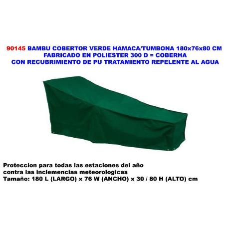 BAMBU COBERTOR VERDE HAMACA-TUMBONA 180X76X80 CM POLIE.RECUBR.PU