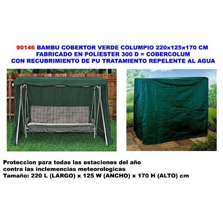 BAMBU COBERTOR VERDE COLUMPIO 220X125X170 CM POLIESTER RECUBR.PU