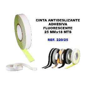 CINTA ANTIDESLIZANTE ADHESIVA 25MMX18MT.FLUORESCENTE 220-25