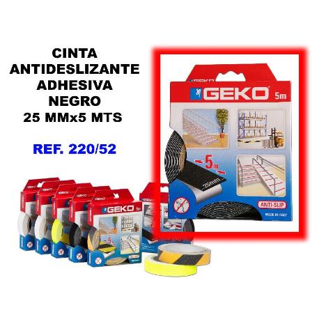 CINTA ANTIDESLIZANTE ADHESIVA 25MMX  5MT.NEGRA 220-52