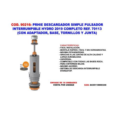 PRHIE DESCARGADOR SIMPLE P-INTER. HYDRO 2019 COMPLETO 70113