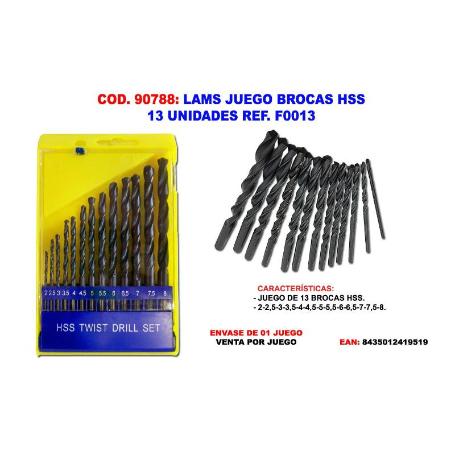 LAMS JUEGO BROCAS HSS    13 UNIDADES F0013