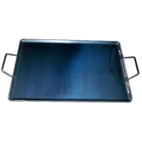PLANCHA ASAR ACERO 4 MM CON 2 ASAS DE METAL 40 X 33